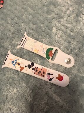 Light Purple Disney Silicone Watch Band with Cute Castle and Character Prints